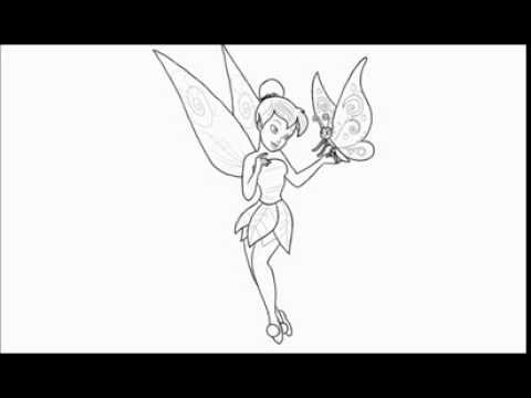 480x360 How To Draw Tinkerbell The Fairy With A Butterfly.