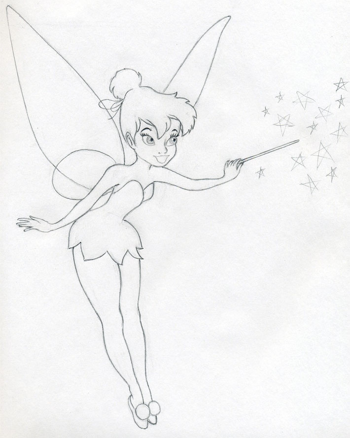 710x889 Draw Tinkerbell Is Very Easy Drawings Tinkerbell