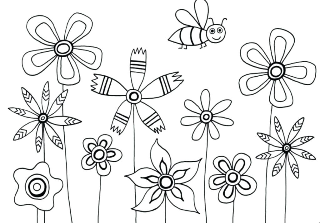 1024x716 Simple Flowers Drawing Best Flower Drawings Ideas On Easy Flower