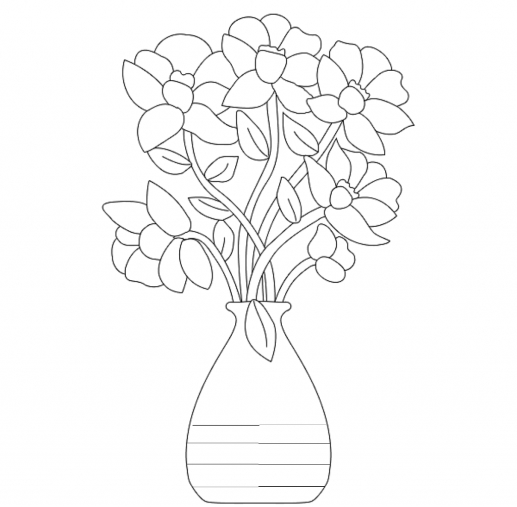 1024x1004 Vase Drawing For Kids Choice Image