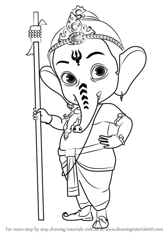 567x800 Learn How To Draw Bal Ganesh (Hinduism) Step By Step Drawing
