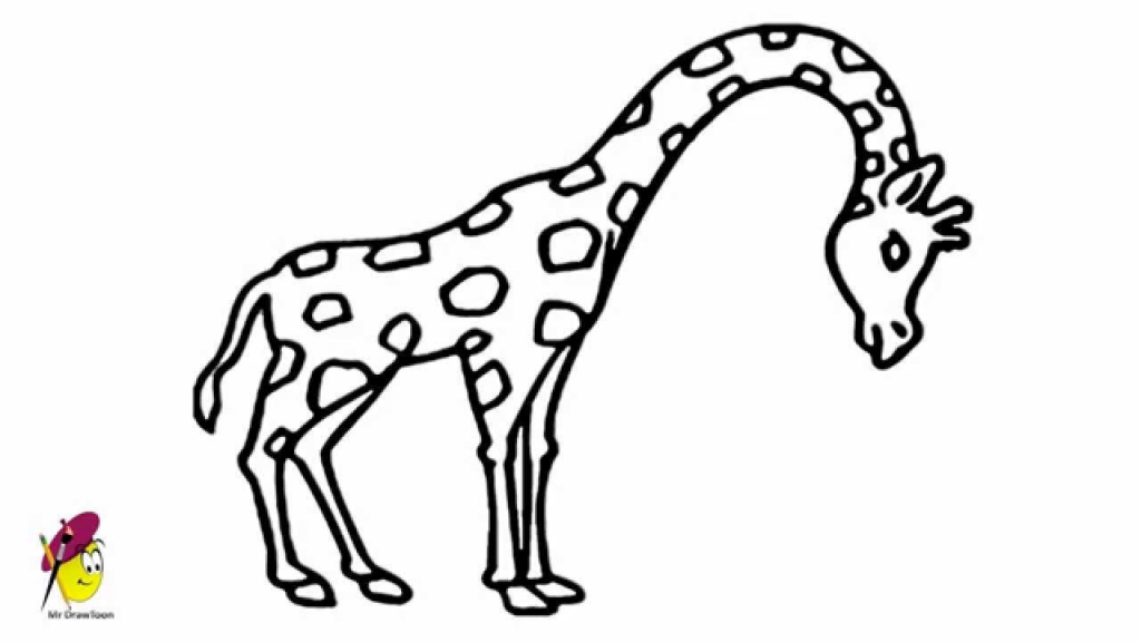 1024x576 Drawing Of A Giraffe How To Draw A Giraffe Draw Central Throughout
