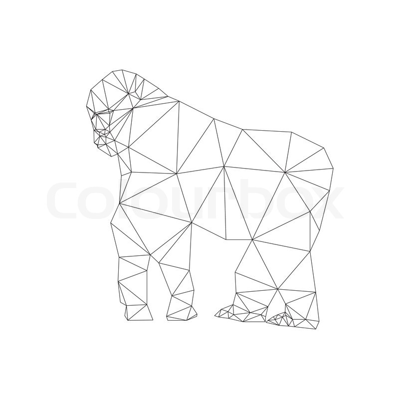 800x800 Gorilla Triangle Low Polygon Style. Good Use For Symbol, Sticker
