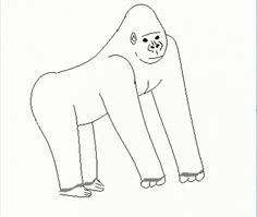 236x199 How To Draw A Gorilla Zoos, Tutorials And Drawings