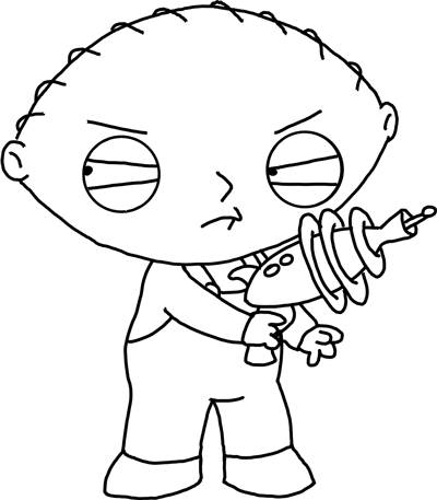 400x457 Drawing Stewie From Family Guy With Toy Gun Lesson