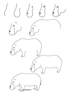 236x314 How To Draw A Hippo Drawing Drawing Drawing