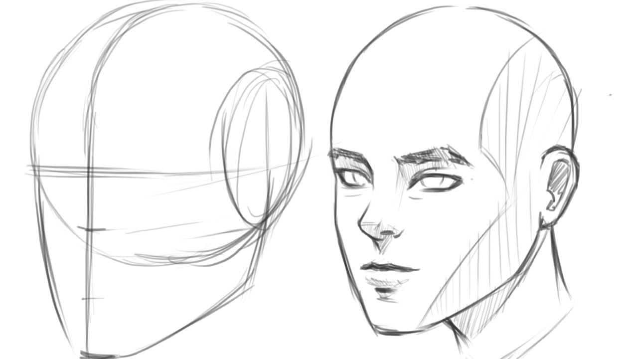 1280x720 How To Draw Human Head 34 View