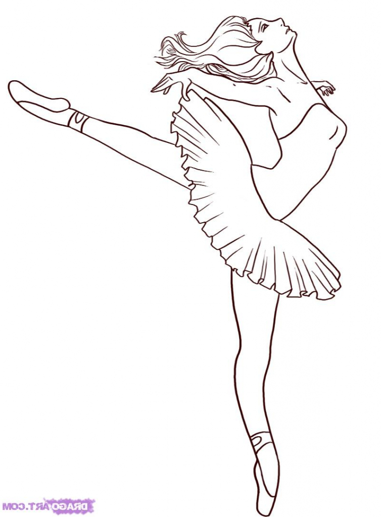 754x1024 Easy Ballerina Drawing Easy Ballerina Drawing How To Draw