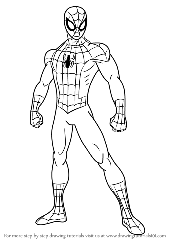 566x800 Coloring Pages Spiderman Drawing Easy Spiderman Drawing Easy
