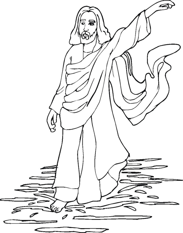600x765 Jesus Walks On Water Coloring Page Free Printable Coloring Pages