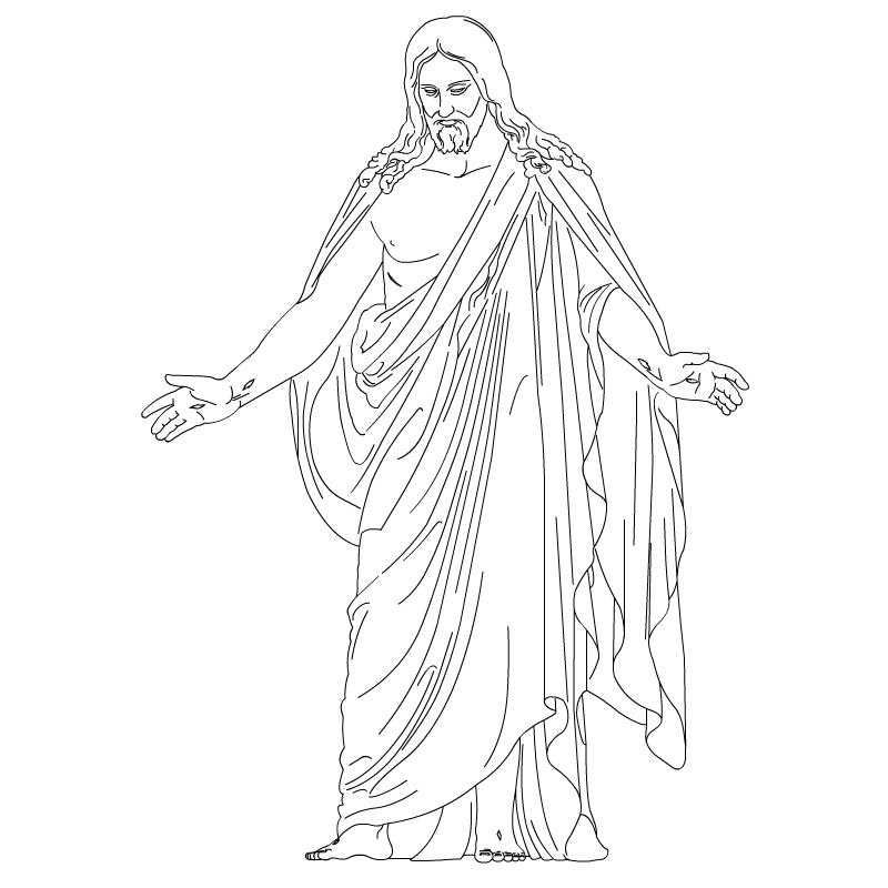 800x800 Simple Jesus Drawing Merry Christmas Amp Happy New Year Arts