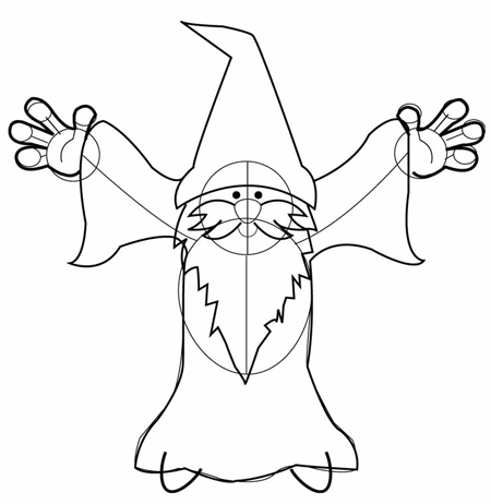 450x462 How To Draw Cartoon Wizards With Easy Step By Step Drawing Lesson