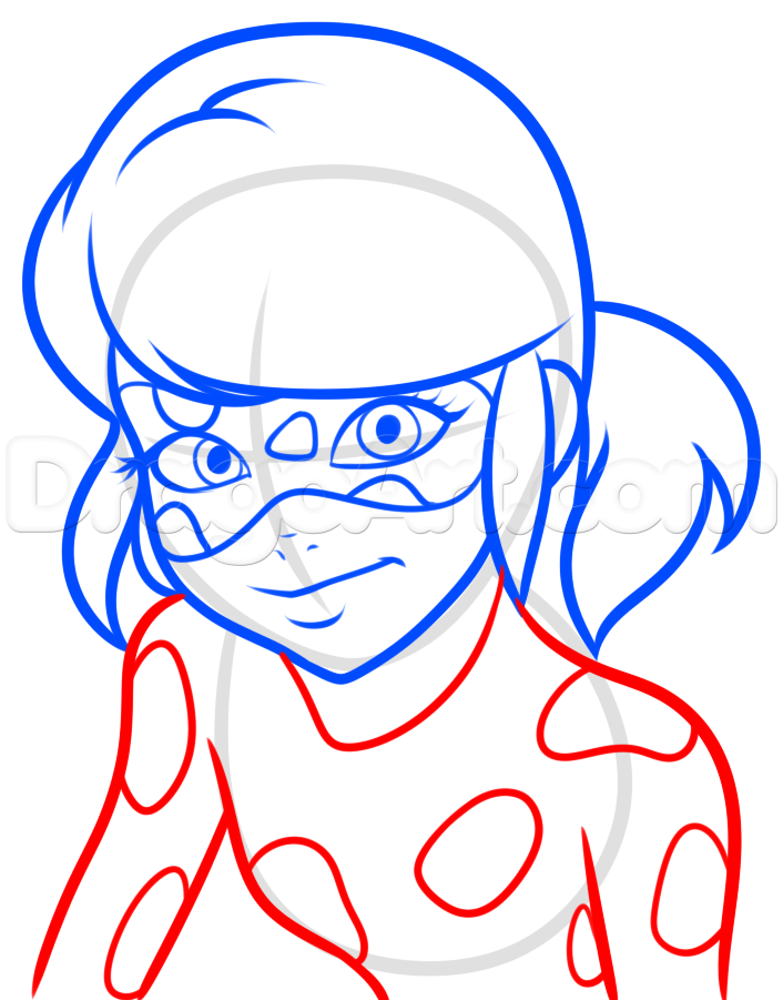 706x901 How To Draw Miraculous Ladybug Step 6 Birthdays