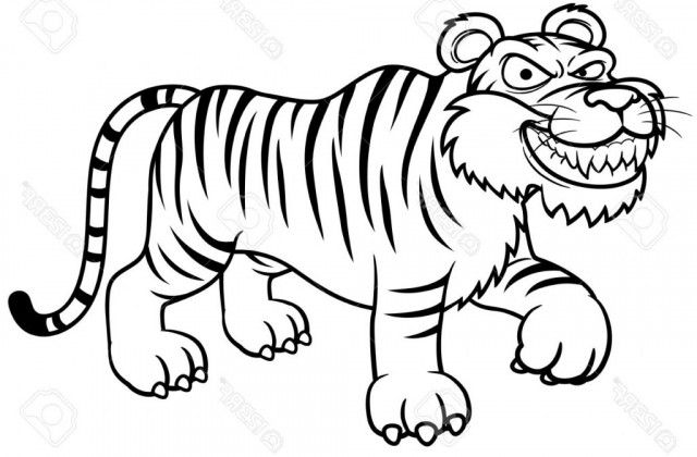 640x420 Tag For Image Of Simple Tiger Drawing Tiger Outline Drawing Art