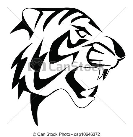 450x463 White Tiger Clipart Easy Draw
