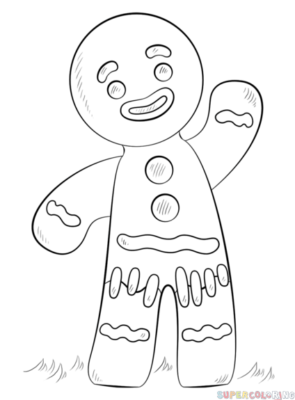 424x575 How To Draw A Gingerbread Man Step By Step. Drawing Tutorials