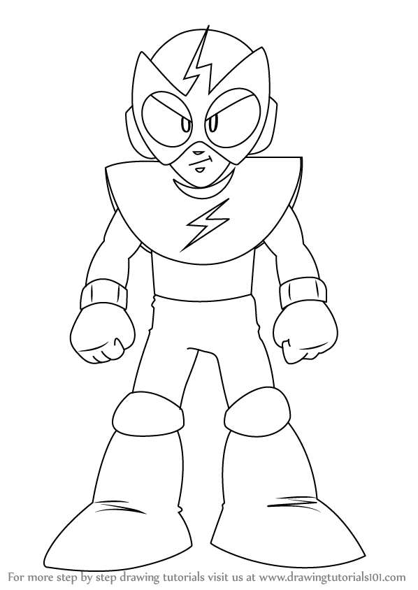 598x844 Step By Step How To Draw Elec Man From Mega Man