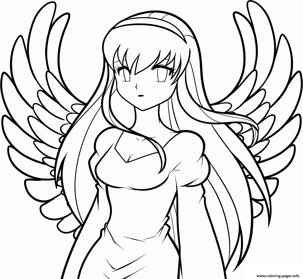 1279x1178 Easy Drawings To Draw Anime Angel Girl Coloring Pages Printable
