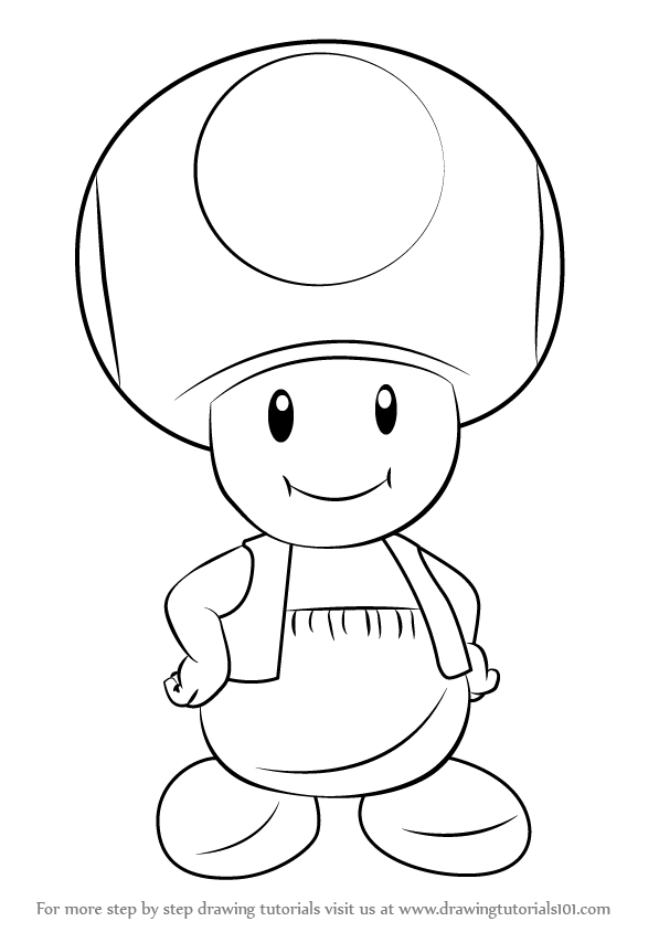 597x844 Learn How To Draw Toad From Super Mario (Super Mario) Step By Step