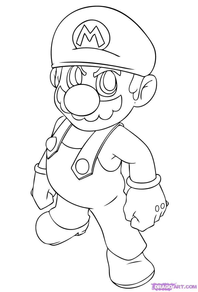 838x1232 Mario Drawings Step By Step