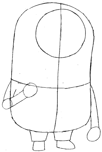 350x518 How To Draw Tim The Minion From Despicable Me With Easy Step By