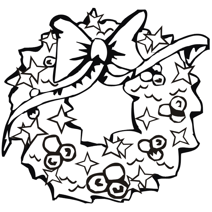 700x700 Edge Wreath Coloring Page Christmas Fancy