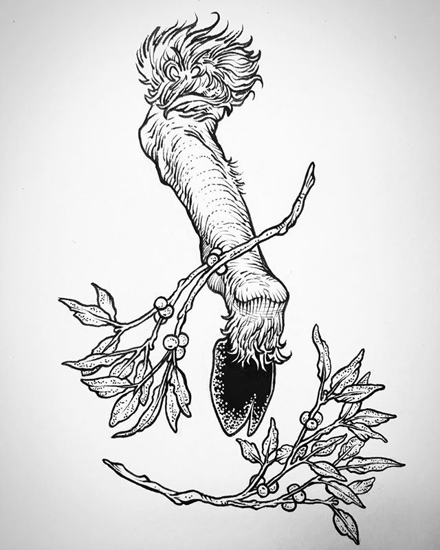 640x799 Hoof And Mistletoe From The Flash Sheet. Also Available For Tattoo