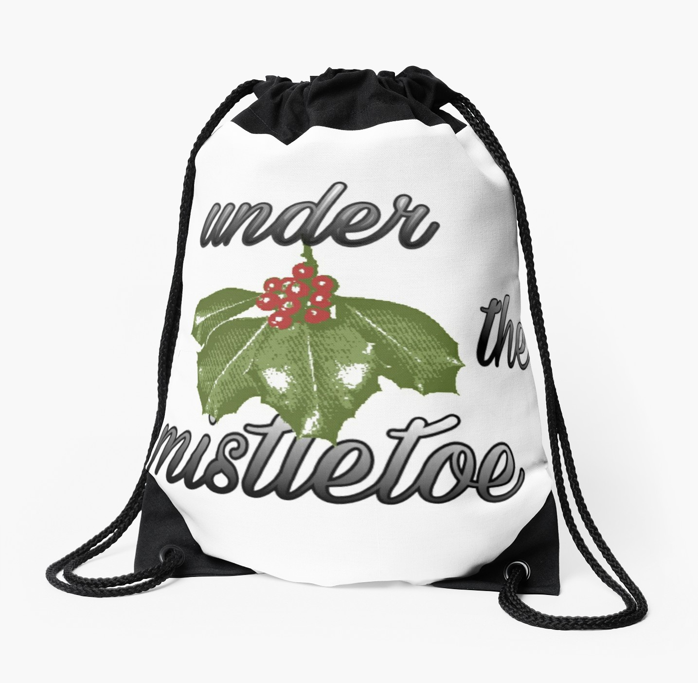 1435x1404 Under The Mistletoe Drawstring Bags By Oldisneydesigns Redbubble