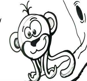 300x280 How To Draw A Monkey Easy Step By Step Tutorial Video By Elearnin