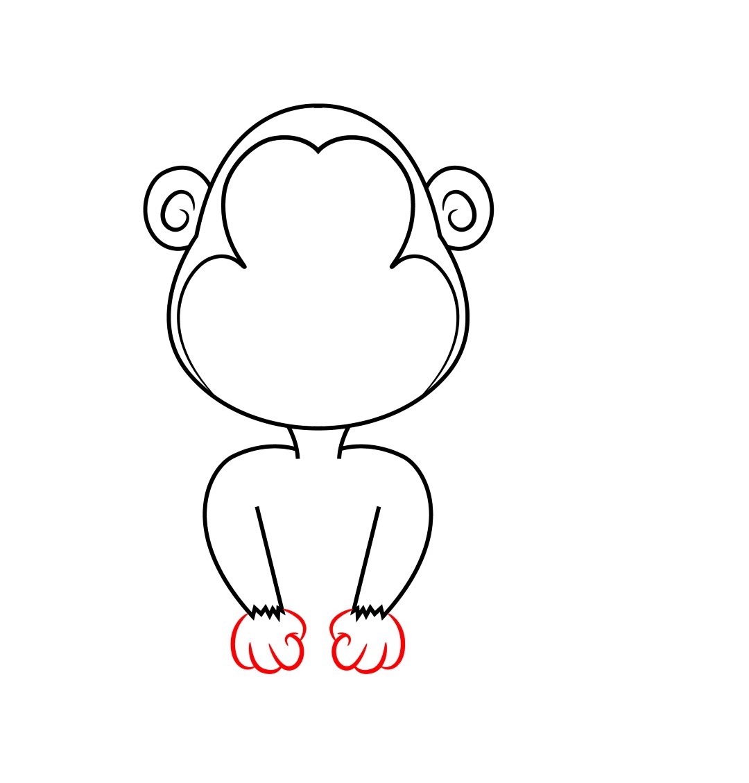 1080x1129 How To Draw A Cartoon Monkey
