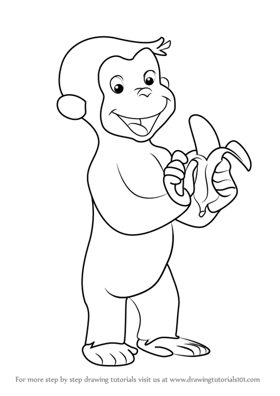 566x800 Learn How To Draw Curious George Monkey (Curious George) Step By