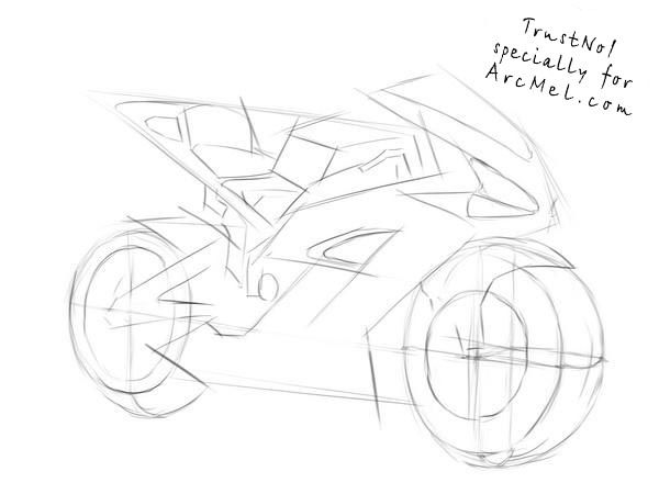 Easy Motorcycle Drawing