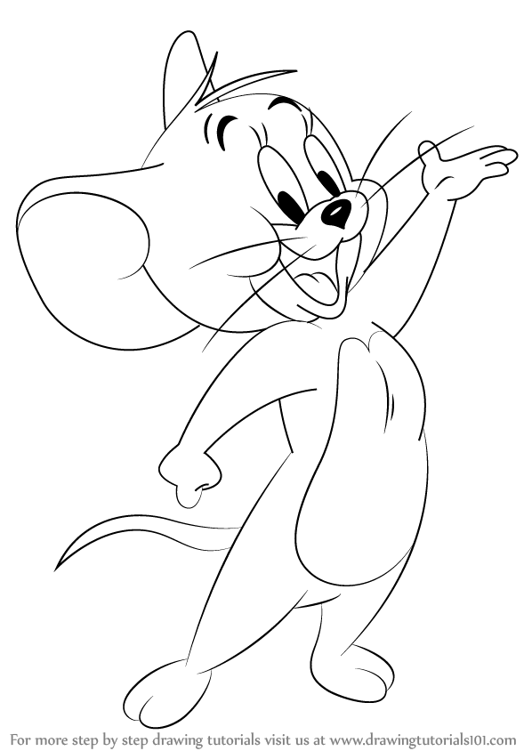 598x844 Learn How To Draw Jerry The Mouse (Tom And Jerry) Step By Step