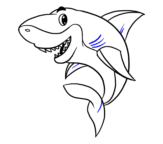 678x600 How To Draw A Cartoon Shark Easy Step By Step Drawing Guides