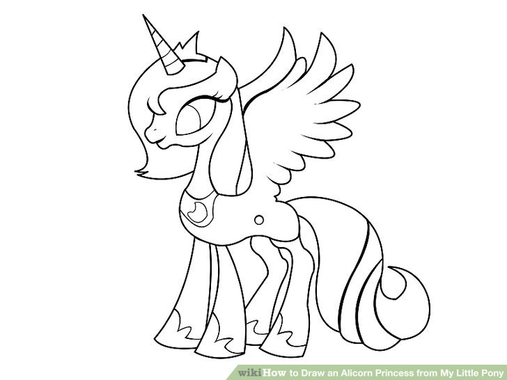 728x546 How To Draw An Alicorn Princess From My Little Pony 8 Steps