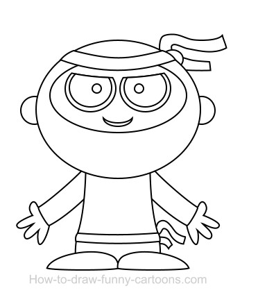 385x425 Drawing A Ninja Cartoon