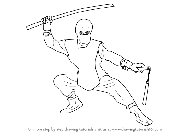 800x566 Learn How To Draw A Ninja (Ninjas) Step By Step Drawing Tutorials