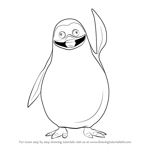 601x596 The Penguins Of Madagascar Drawing Tutorials