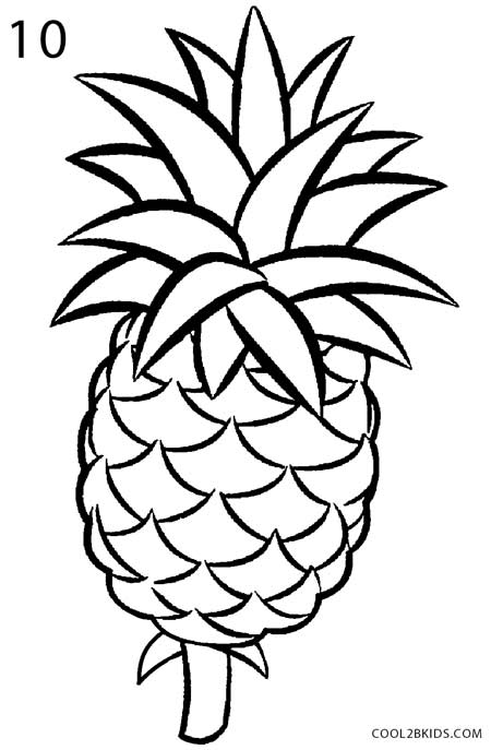 450x687 How To Draw A Pineapple (Step By Step Pictures) Cool2bkids