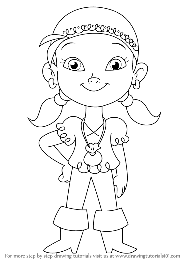 598x844 Learn How To Draw Izzy From Jake And The Never Land Pirates (Jake