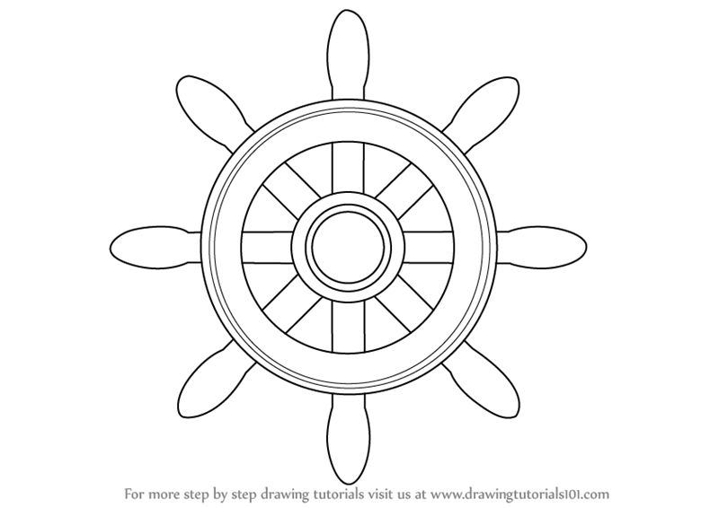 800x566 Learn How To Draw A Boat Wheel (Boats And Ships) Step By Step
