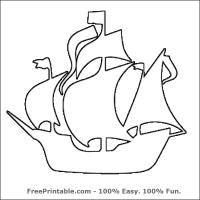 200x200 Pirate Ship Stencil