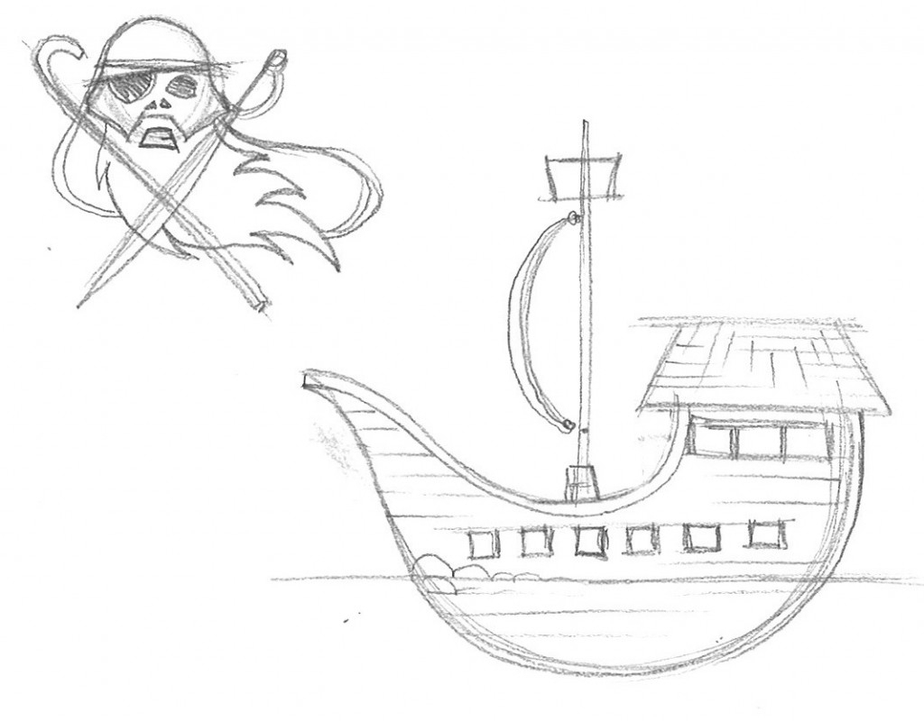 1024x800 Simple Drawing Of A Ship