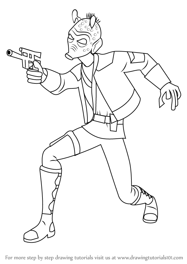 599x845 Learn How To Draw Greedo From Star Wars (Star Wars) Step By Step