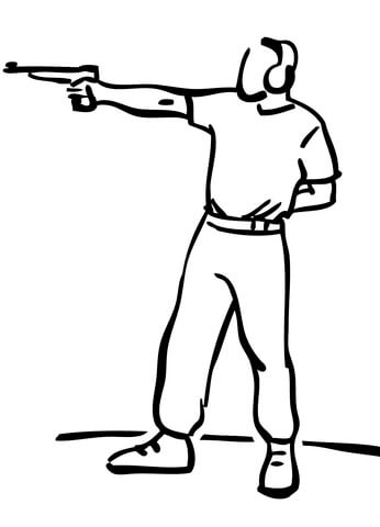 346x480 Pistol Target Shooting Coloring Page Free Printable Coloring Pages