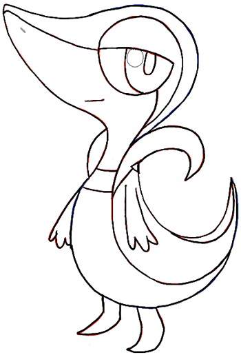 350x515 How To Draw Snivy From Pokemon In Easy Steps Drawing Tutorial