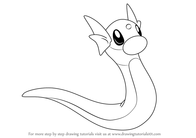 800x566 Learn How To Draw Dratini From Pokemon (Pokemon) Step By Step