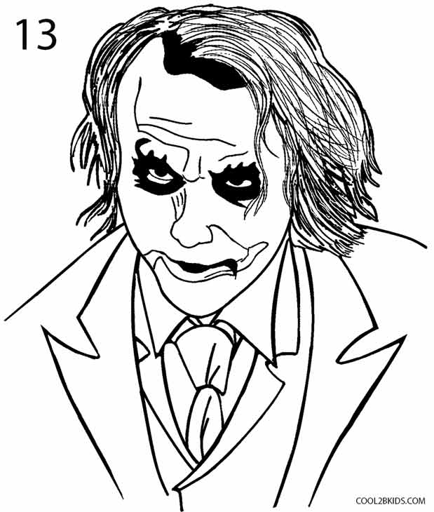 619x730 How To Draw The Joker (Step By Step Pictures) Cool2bkids