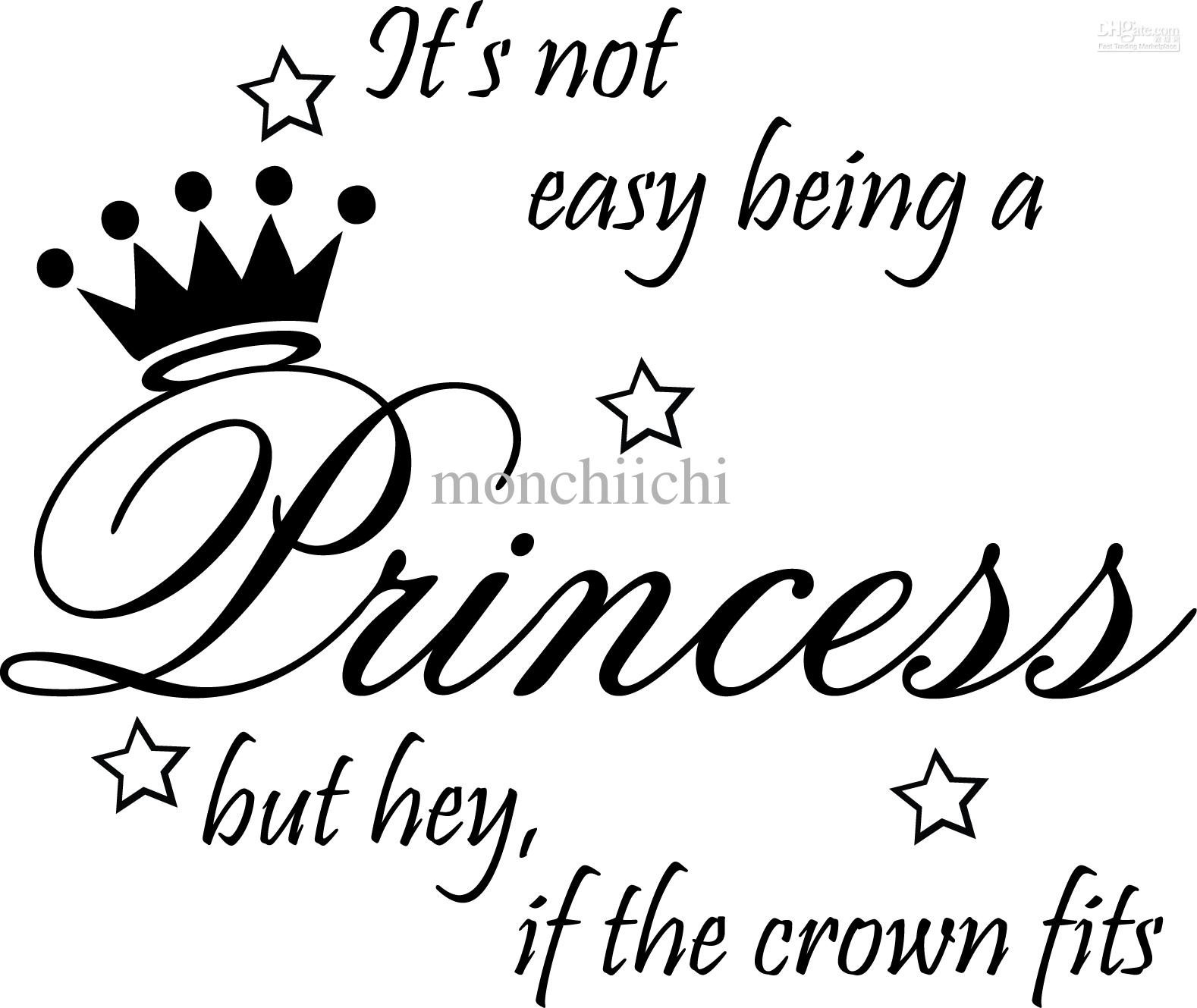 1578x1329 Not Easy Being Princess Decor Cute Vinyl Wall Decal Quote Sticker