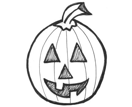432x350 How To Draw Jack O'Lanterns And Pumpkins With Easy Step By Step